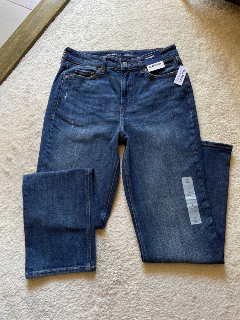 NWT Old Navy Extra High Rise Women's Straight Leg Jeans Size 6